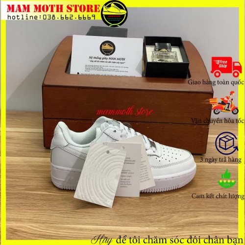 Giày thể thao sneakert full trắng bản trung hàng 11 cao cấp full size nam nữ SHOP MAMMOTH