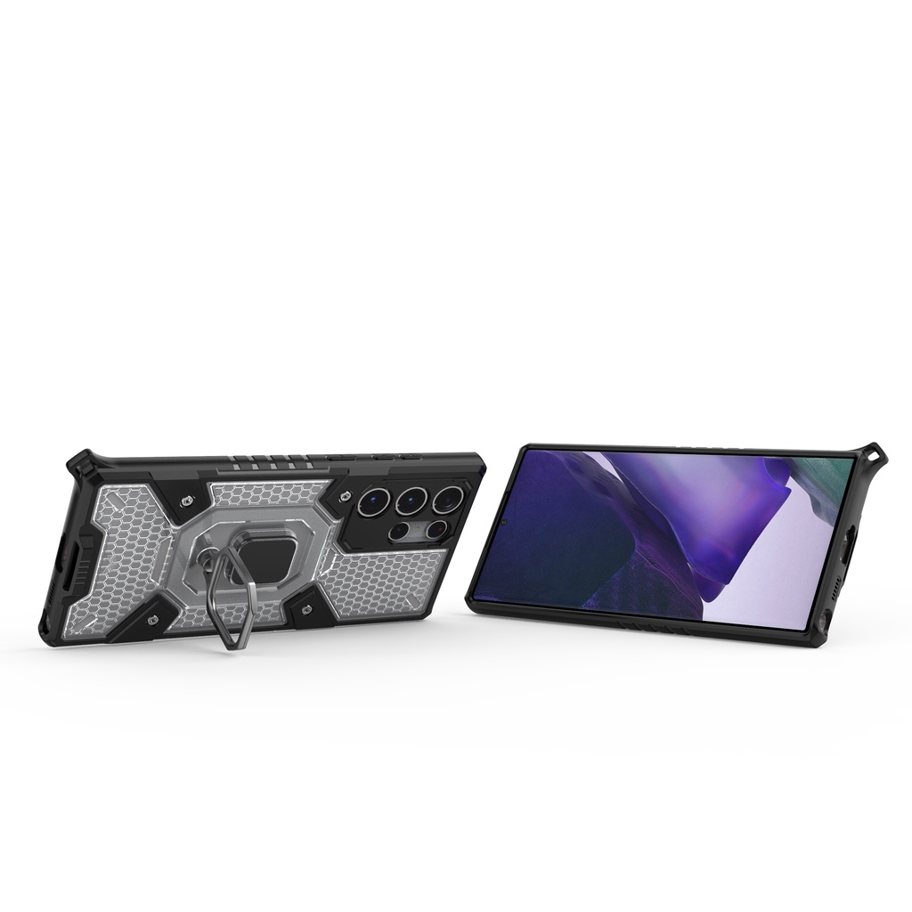 Ốp lưng Samsung S22 Ultra tổ Ong Iring không gian mới chống sốc giá đỡ xem phim kiêm nhẫn hút xem phim