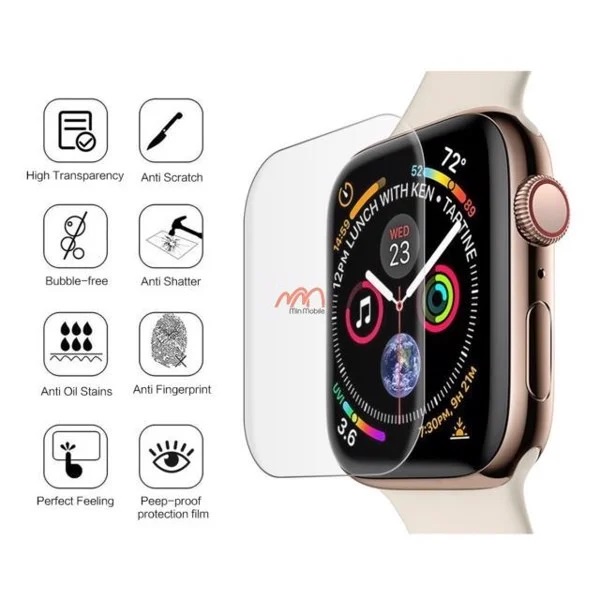 Miếng dán PPF màn hình dành cho Apple Watch Series 38/40/42/44mm cao cấp full màn hình, siêu mỏng, chất liệu tự phục hồi