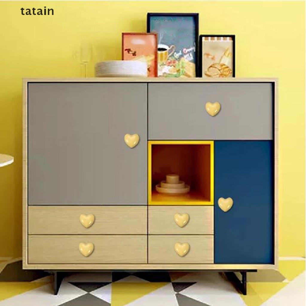 [TAT] Cartoon Color Ceramic Hand-in-hand Wardrobe Door Single-hole Round Drawer Handle CVX