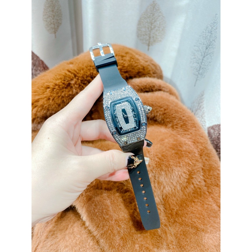 Đồng hồ nữ Richard mille dây silicon full đá sang trọng, hàng full box thẻ bảo hành 12 tháng. | BigBuy360 - bigbuy360.vn