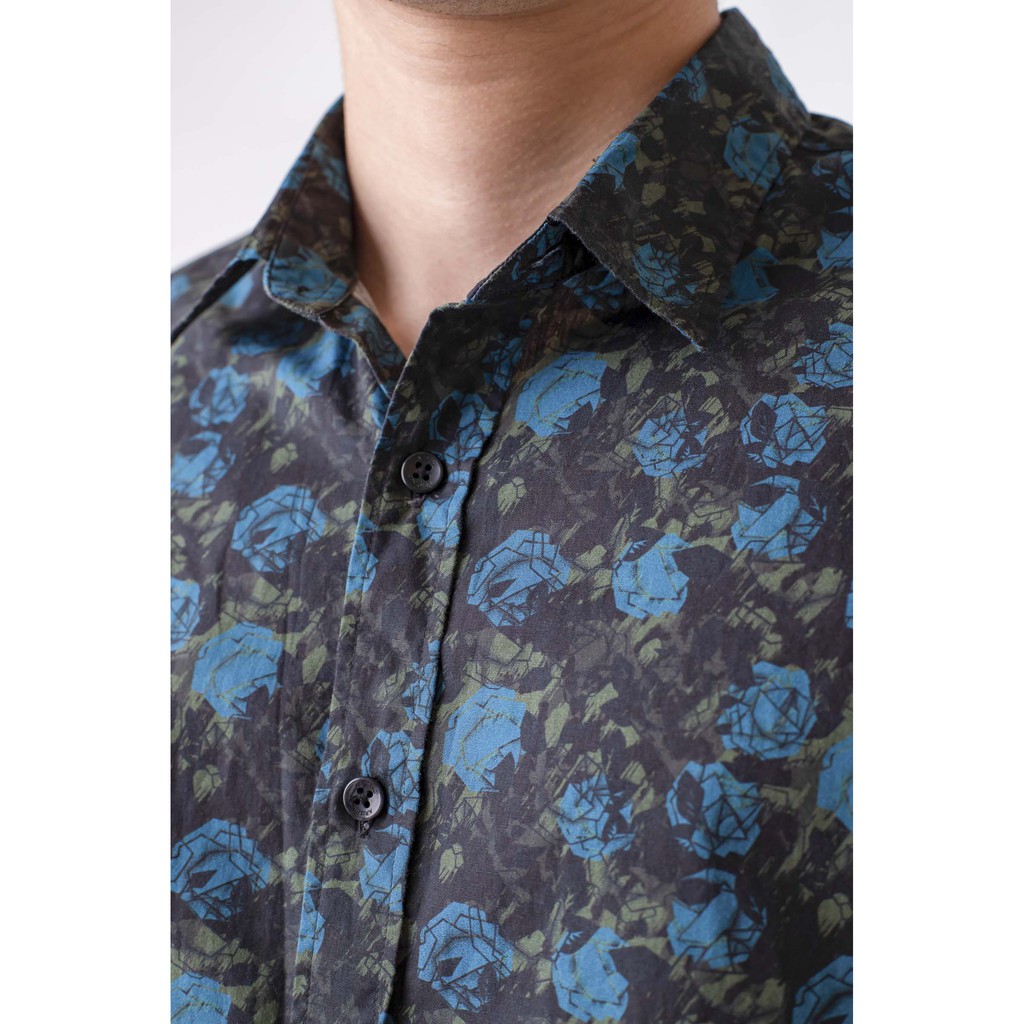 Áo sơ mi nam Aristino họa tiết hoa hồng trẻ trung, thời thượng - ALSM2609