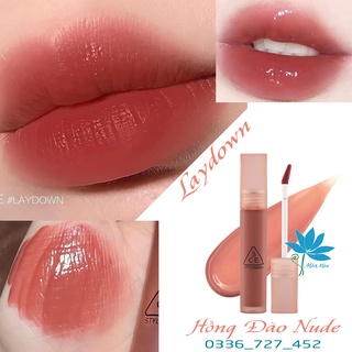 Son 3ce laydown blur water tint laydown son kem tint lì màu hồng đào nude pha hồng nâu