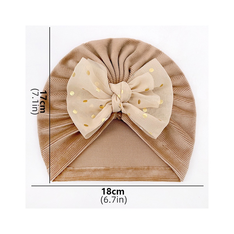 Băng Đô Nơ Họa Tiết Chấm Bi Chất Liệu Mềm Mại Giữ Ấm Cho Bé Gái