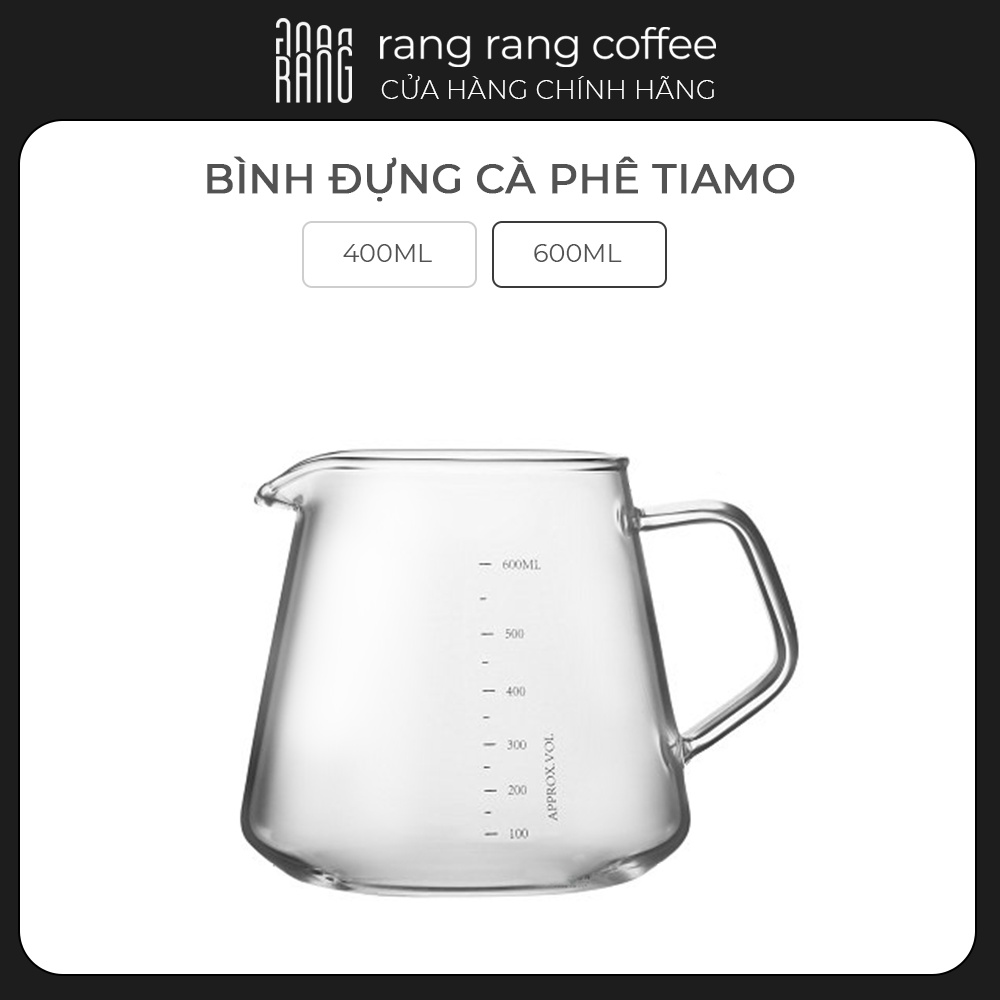 [Mã BMINC50 giảm 10% đơn 99K] Bình Đựng Cà Phê Tiamo Trong Suốt, Bình Server Tiamo - 400ml và 600ml