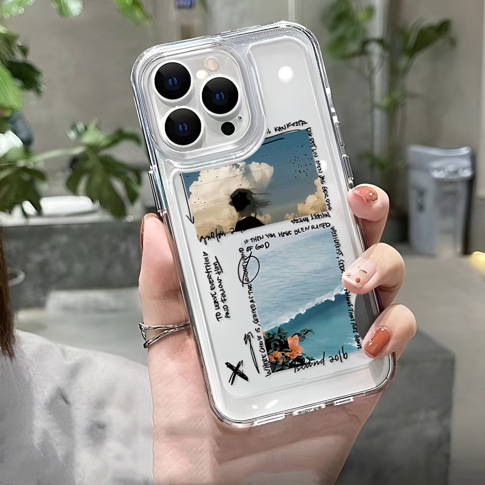 Ốp Điện Thoại Trong Suốt In Hình Phong Cảnh Cho iphone 14ProMax 14Plus 13 11 12 7Plus X XR XS Max 8 7