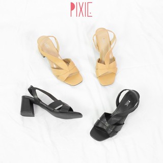 Sandal Cao Gót 5cm Mũi Vuông Quai Chun Pixie X541