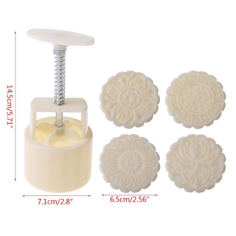 Khuôn Làm Bánh Trung Thu 100g 4 Ngăn Tiện Dụng