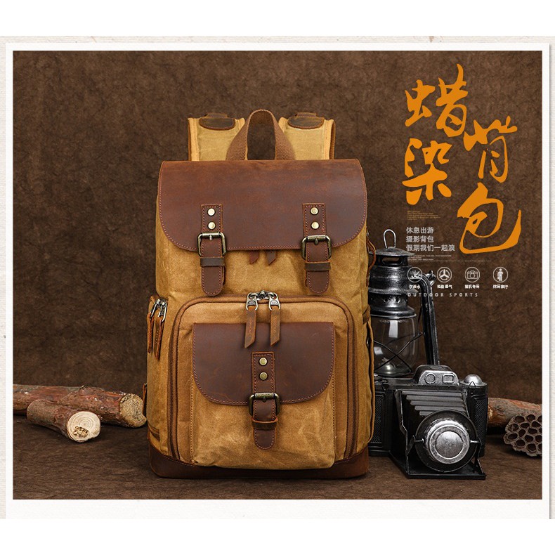 Balo máy ảnh canvas cao cấp canvas Batik BK86