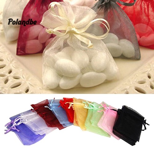 Bộ 50 cái túi voan rút dây đựng trang sức độc đáo