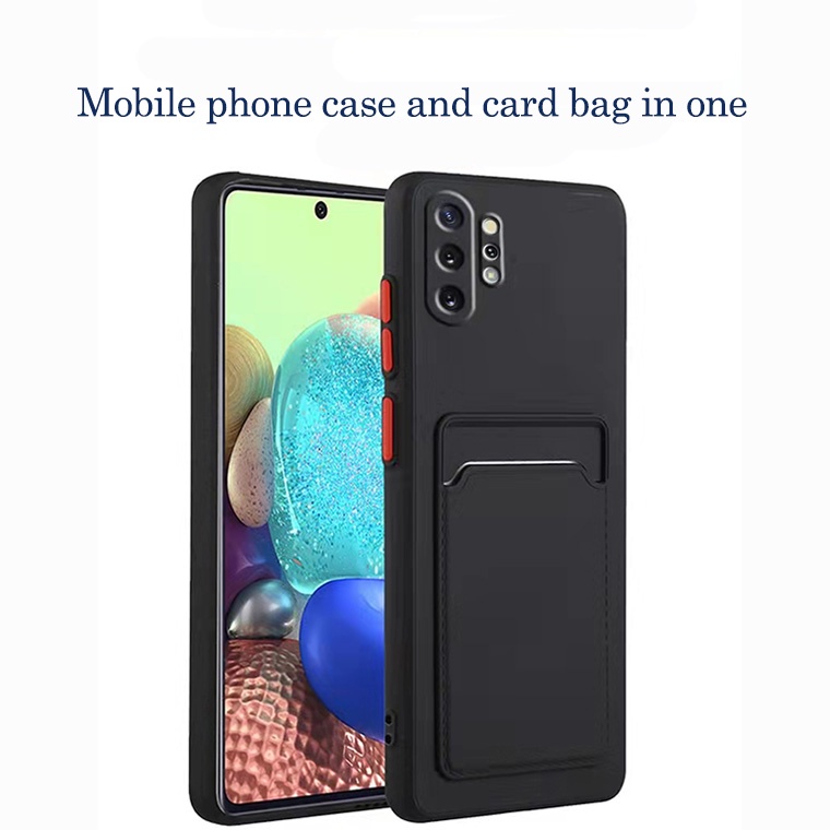 Ốp điện thoại silicon màu kẹo có ngăn đựng thẻ cho Samsung Galaxy Note 10 10Plus 10pro