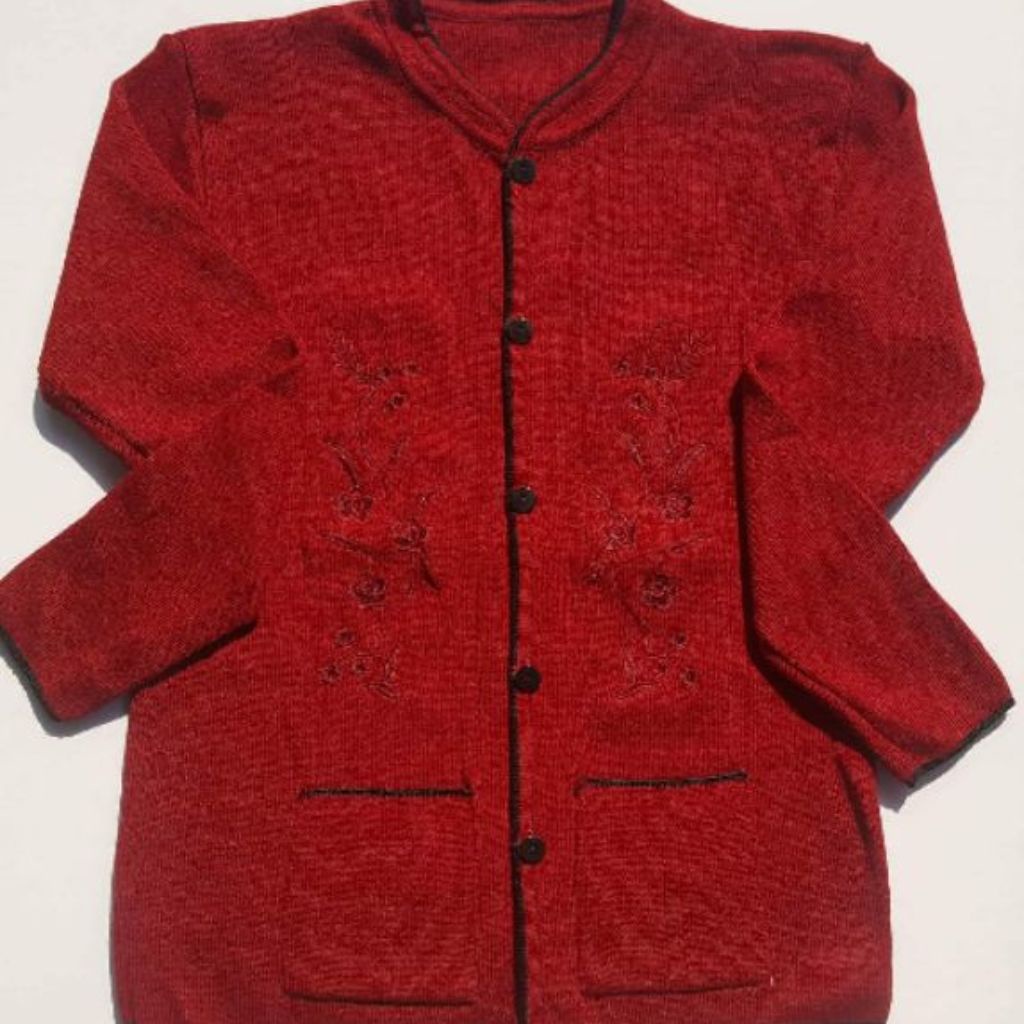 Áo Len Thêu Hoa Mai Cài Cúc Cho Bà Các Mẹ