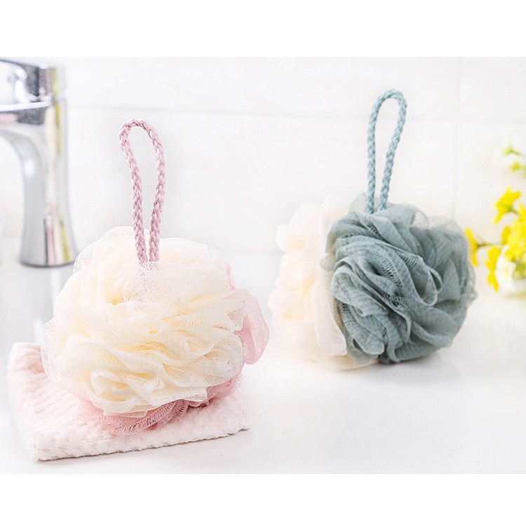 Bông Tắm Tròn Cao Cấp 2 Màu Weilaiya xinh Tươi Lưới Mềm Mại Siêu Tạo Bọt Kì Cọ Tẩy Da Chết