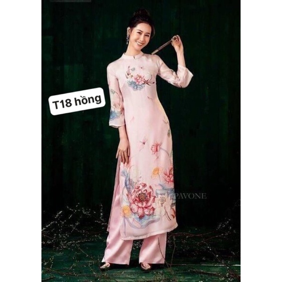 Áo Dài Sen Đính Kết Cao Cấp ( Hồng, Vàng, Đỏ, Xanh)