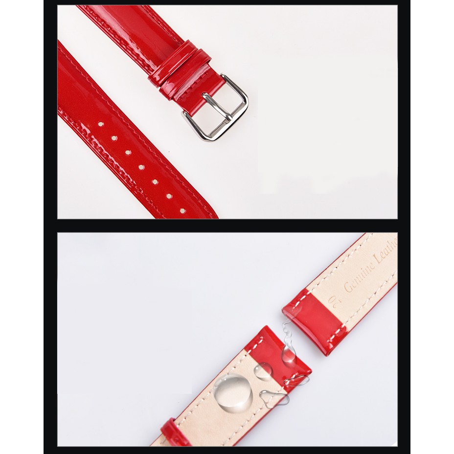 [CHUẨN LOẠI 1] Dây da đồng hồ da đeo tay, dây da đồng hồ chính hãng hiệu AONO 8807-02 TRƠN, BÓNG (TẶNG KÈM CHỐT)