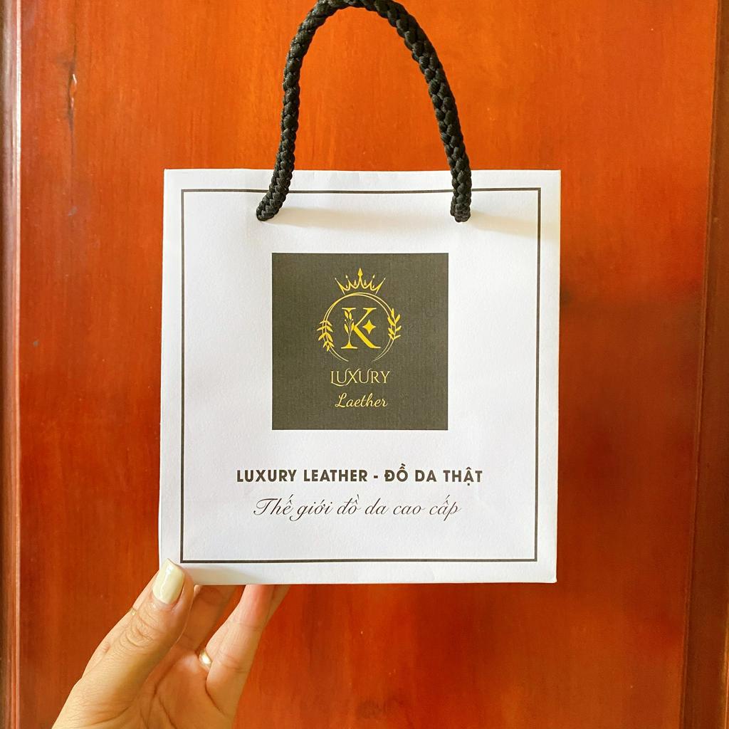 K LUXURY LEATHER- Túi Giấy Quà Tặng Cao Cấp Có Quai Xách Vải Đen Sang Trọng, Lịch Sự KT008