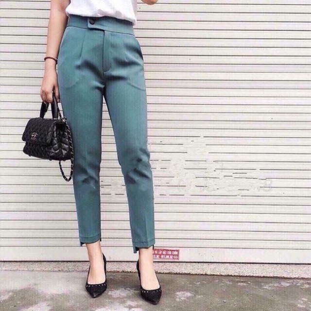[AN MỘC] Quần Bagy lệch ống 4 màu cho nữ