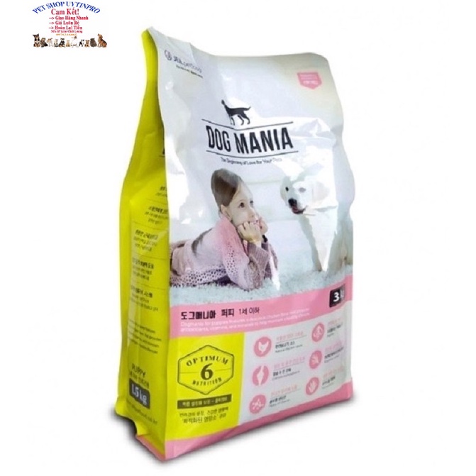 Thức ăn hạt cho Chó DOG MANIA PUPPY Gói 3kg Bổ sung dinh dưỡng hoàn chỉnh cho Chó con Xuất xứ từ Hàn quốc