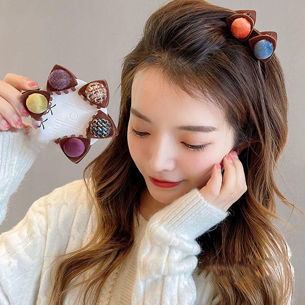 Kẹp Tóc Mini Hình Tai Mèo Hoạt Hình Nhiều Màu Phong Cách Hàn Quốc