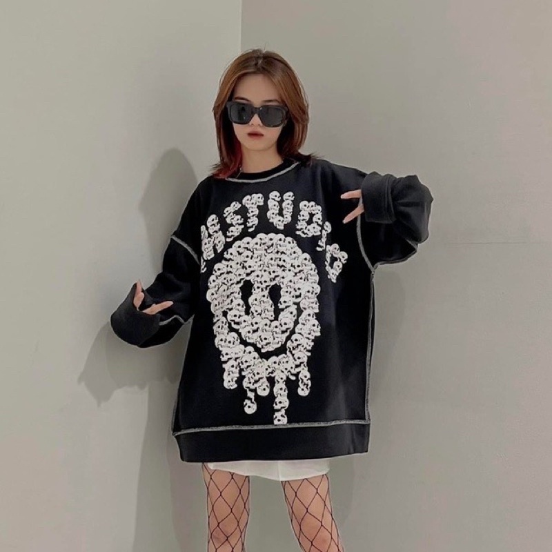 Áo Sweater VAH Studio Smile Unisex Nam Nữ Chất Nỉ Dày Dặn Full Tag Vải kèm video và ảnh thật