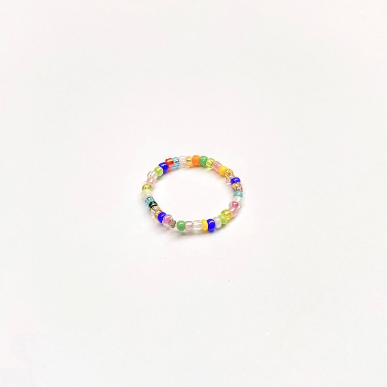 Nhẫn Hạt Cườm Handmade Phối Màu Rainbow