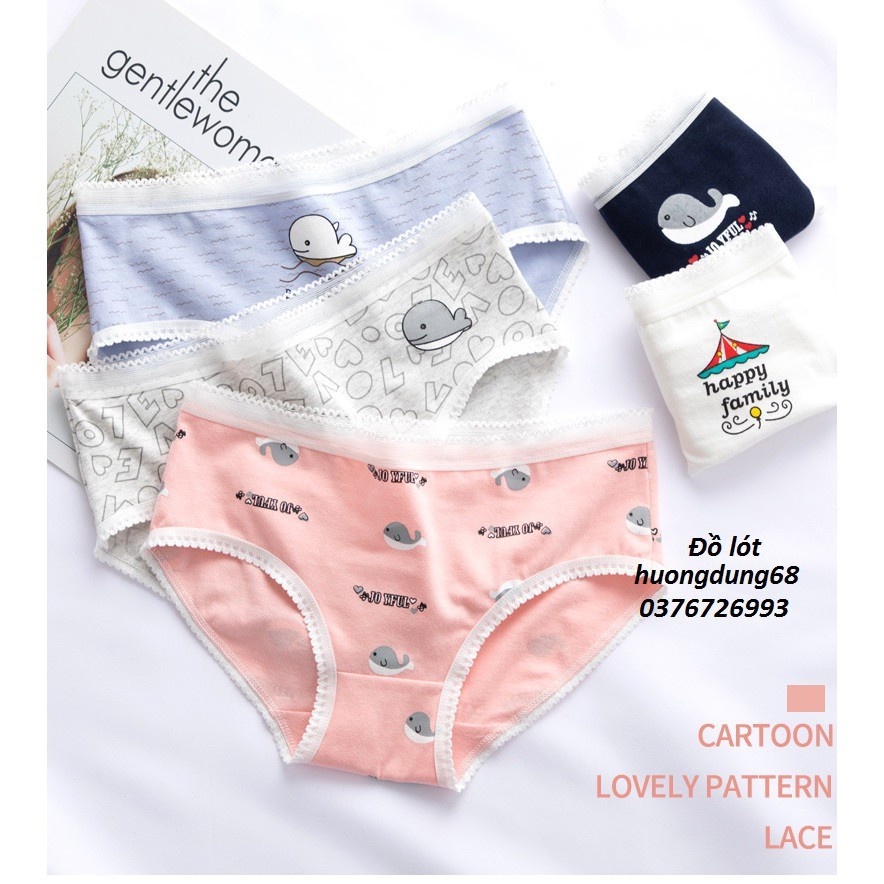 Quần Lót Nữ Cotton HAPPY FAMILY Thời Trang Ngang Eo ( Q213 ). Hàng Loại Đẹp.