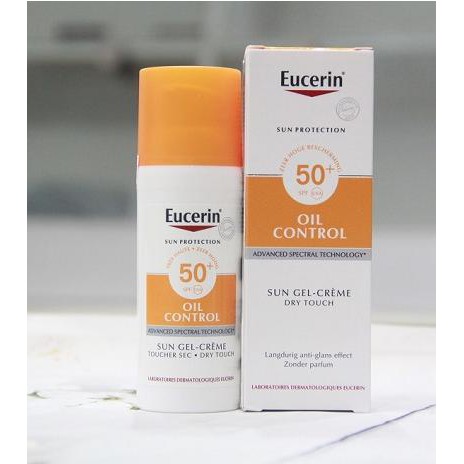 KEM CHỐNG NẮNG EUCERIN SUN GEL-CREME OIL CONTROL DRY TOUCH và Eucerin Sensitive Protect Sun Fluid SPF 50+ 50ml