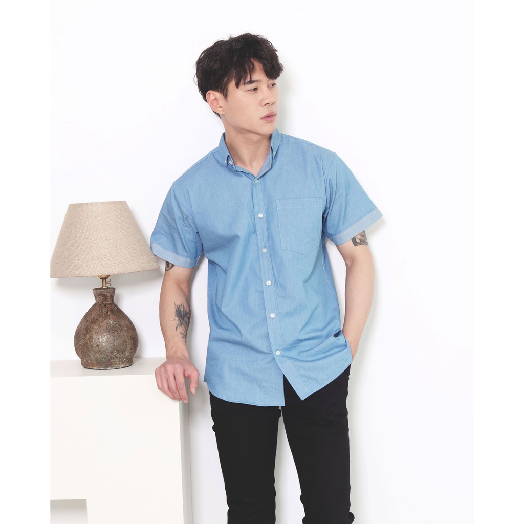 [Mã FASHIONMALLT4 giảm 15% tối đa 30K đơn 150k] Áo Sơ Mi Nam The Cosmo CARSON DENIM SHIRT 3 Màu TC1022093