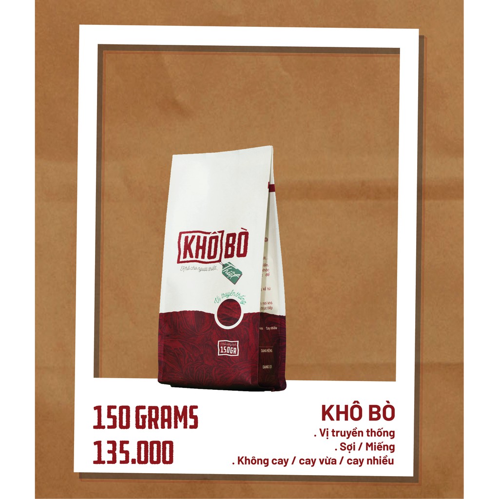 [KHÔ THIỆT] Túi 150gr - KHÔ BÒ Sợi/Miếng Homemade - 3 Mức Cay | BigBuy360 - bigbuy360.vn