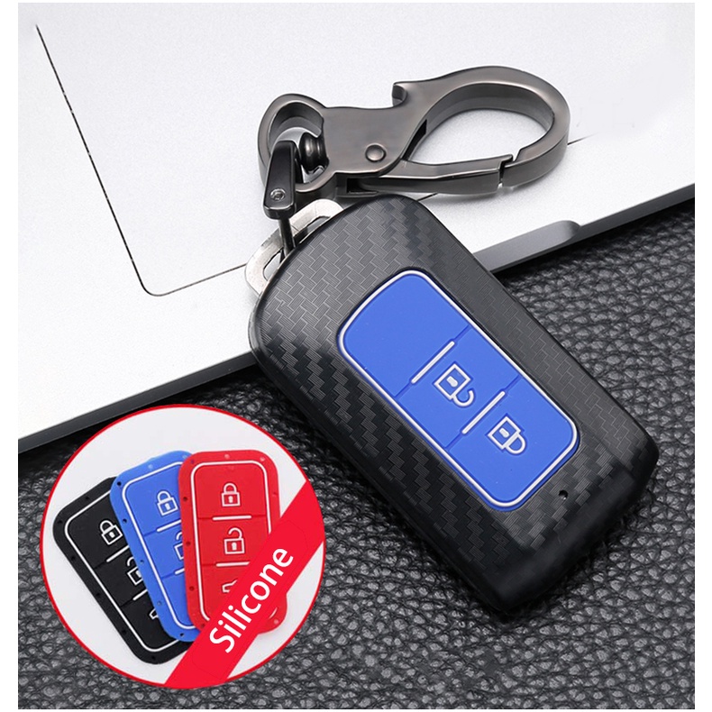 Vỏ Bảo Vệ Chìa Khóa Xe Hơi Mitsubishi Outlander 3 Lancer 10 L200 ASX Colt Pajero Bằng Sợi Carbon