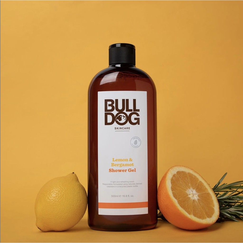 Sữa Tắm Cho Nam BULLDOG Lemon &amp; Bergamot Shower Gel - 500ml - Hàng Chính Hãng