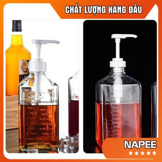 Bình bơm siro nhựa mica dung tích 1600ml kèm vòi pump 1 lần 10ml, Không cần dùng ca đong,tiết kiệm rất nhiều thời gian