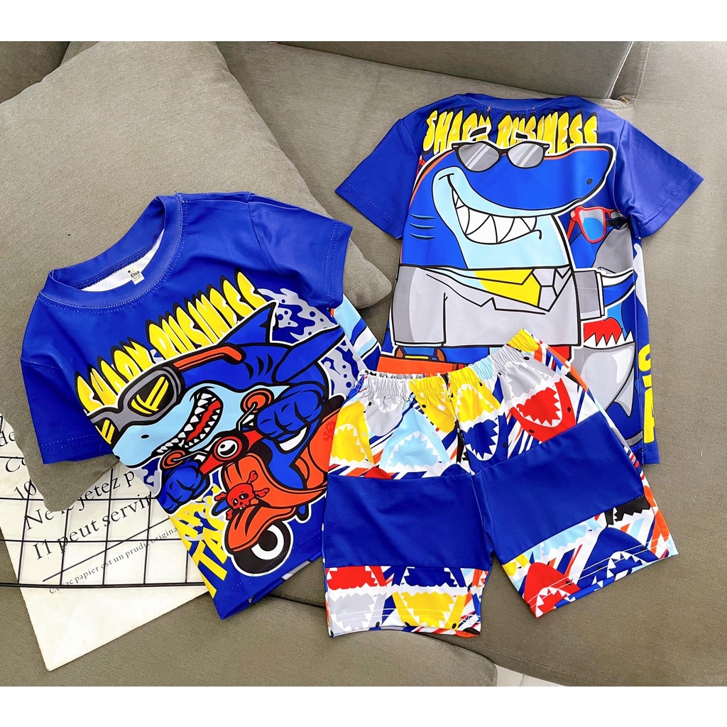 Bộ đồ bé Trai in hình 3D (8-40Kg) chất liệu mềm mịn thoáng mát được các bé Trai yêu thích Bán Chạy Nhất