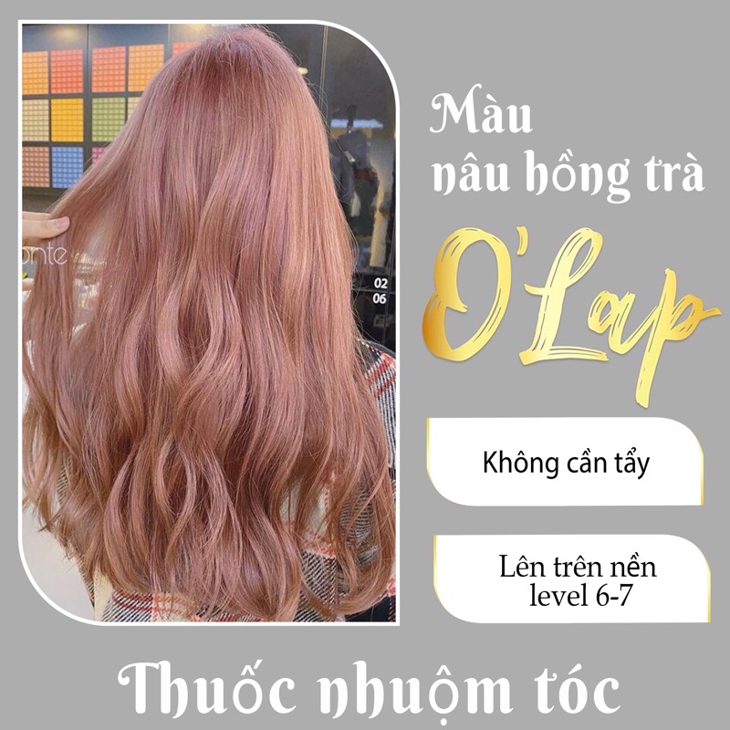 Thuốc nhuộm tóc nâu hồng trà sữa không cần tẩy tại nhà chính hãng OLAP OL16