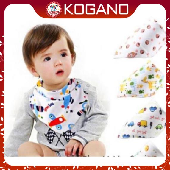 Bộ 5 Khăn Cotton Tam Giác Có Cúc Bấm Cho Bé Giữ Ấm Cổ Và Vệ Sinh