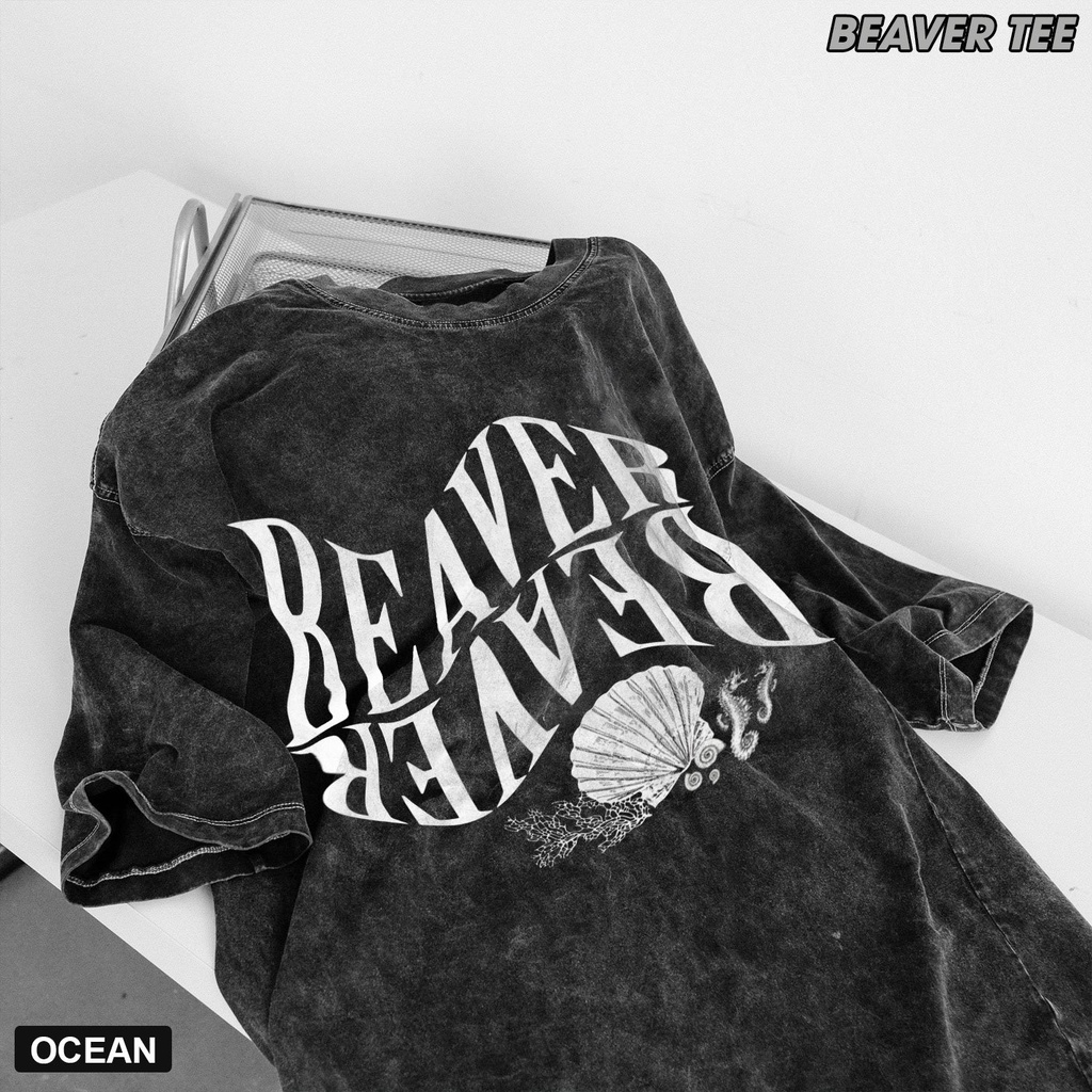 Áo thun Beaver unisex WASH SEASHELL form rộng tay lỡ dành cho nam nữ