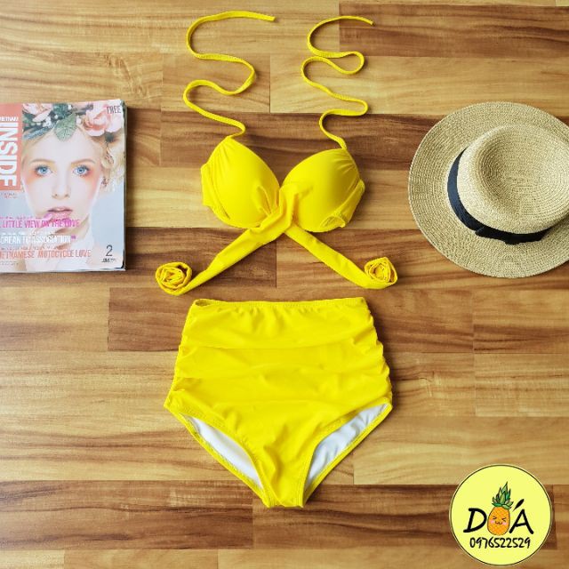 Bikini, đồ bơi 2 mảnh màu vàng tôn dacực xinh | BigBuy360 - bigbuy360.vn
