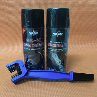 Combo Rửa sên Chain Clearner MC-40 + Bôi trơn sên Chain Lube + Tặng kèm Bàn chải vệ sinh sên 3D đa năng