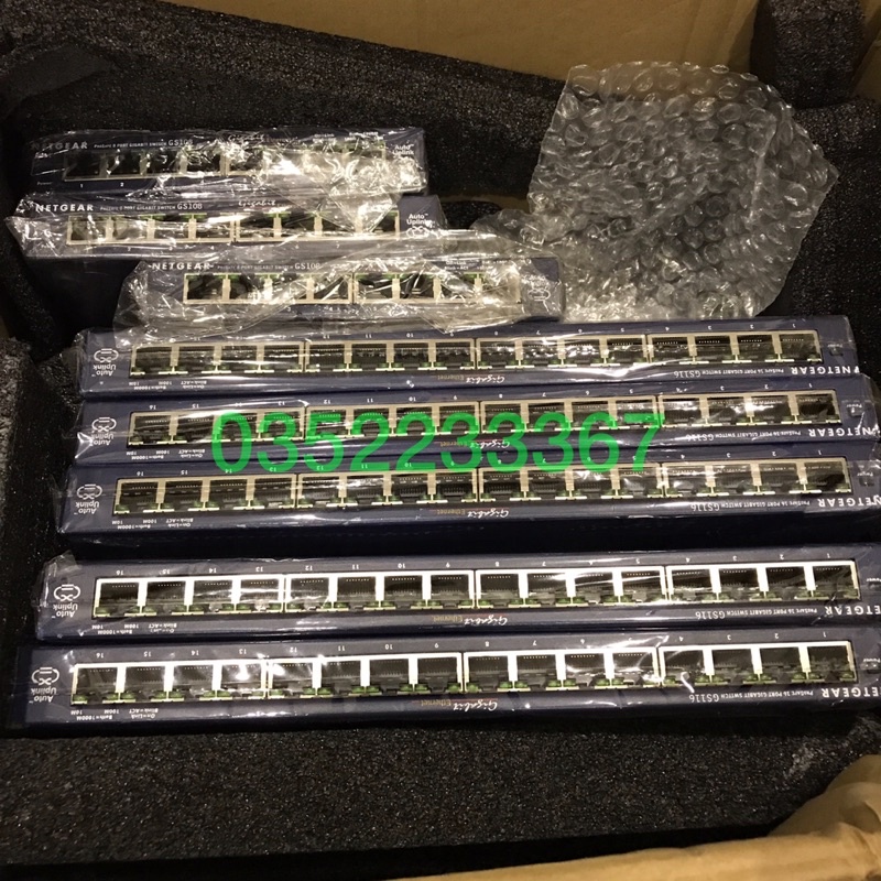 Bộ chia mạng 8-16 cổng Gigabit, Switch Netgear GS108, GS116