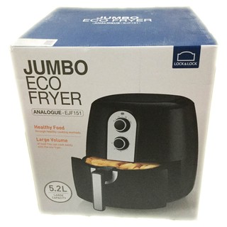 Nồi chiên không dầu jumbo lock&lock ejf151 5.2l 1800w màu đen và trắng