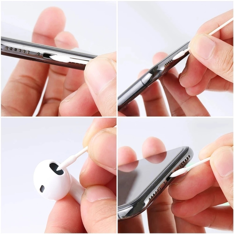 Hộp Tăm Bông Đầu Nhọn Mềm Mại Dùng 1 Lần Cho Tai Nghe AirPods/Điện Thoại