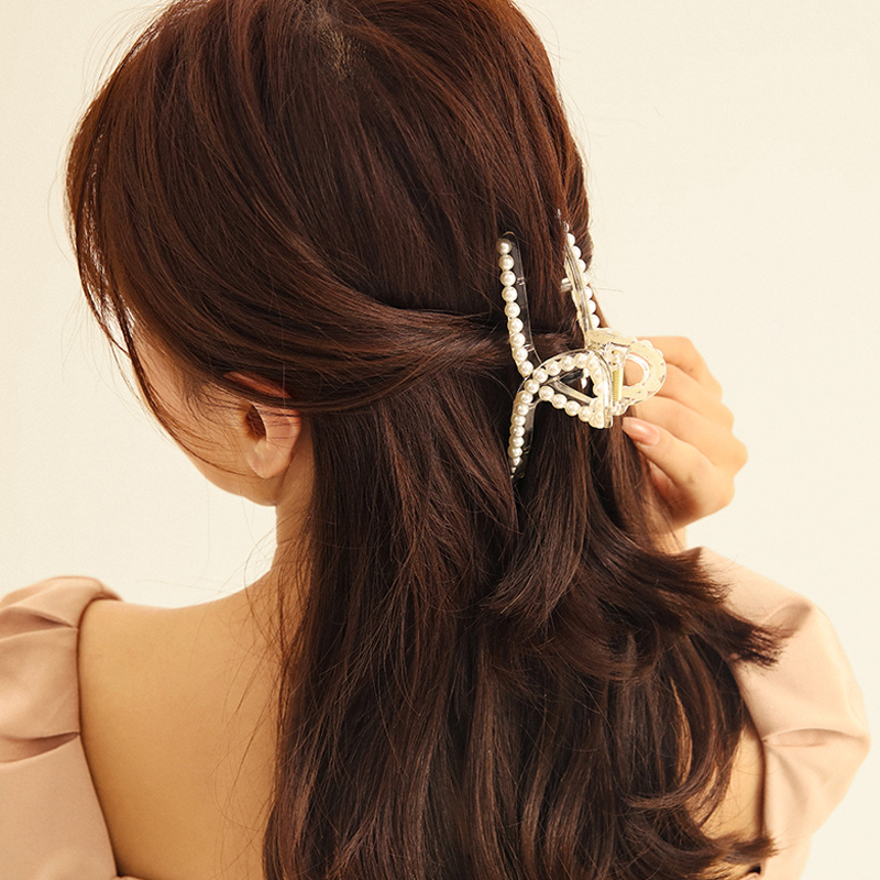 Kẹp bấu tóc đính hạt ngọc trai giả thời trang xinh xắn cho nữ