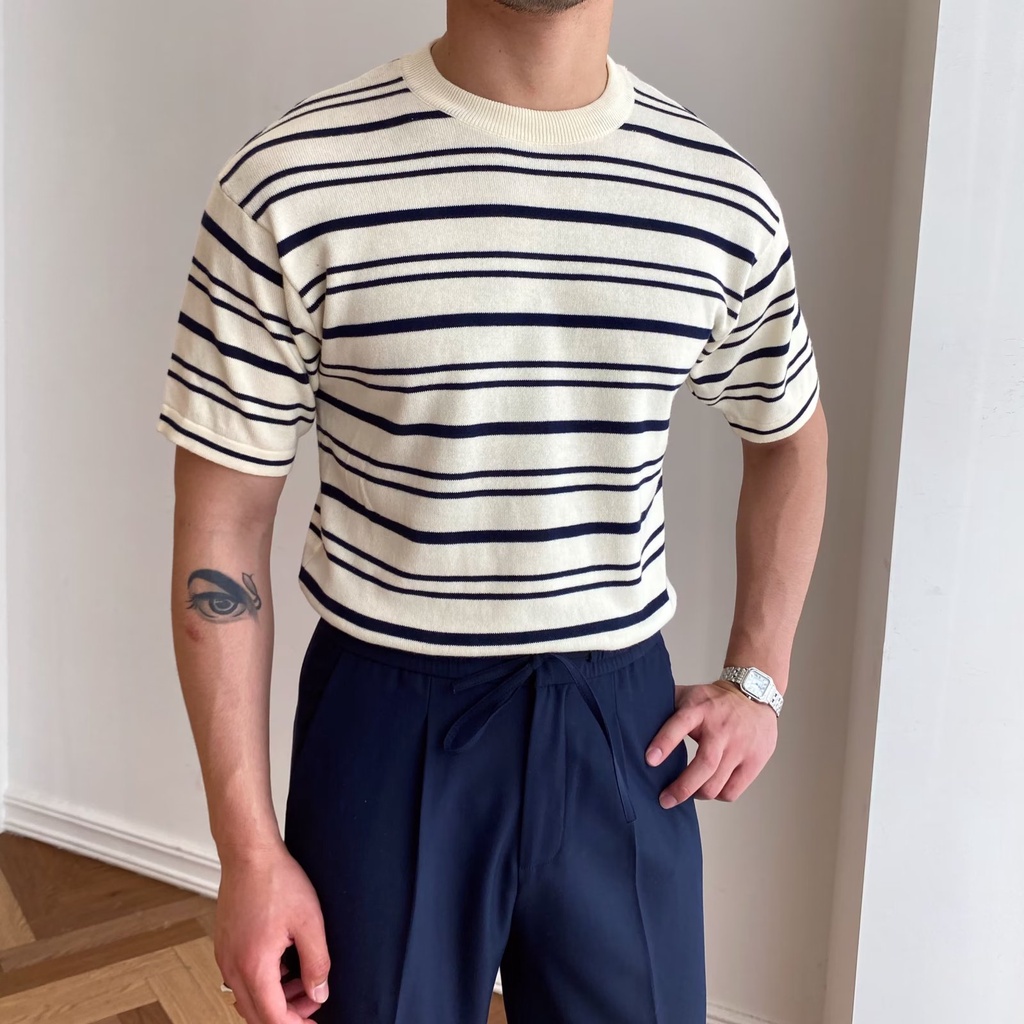 Áo Thun Tay Ngắn Chất Lụa Lạnh Phong Cách Hàn Quốc Thời Trang Mùa Hè Cho Nam Size M-3XL 4 Màu Lựa Chọn