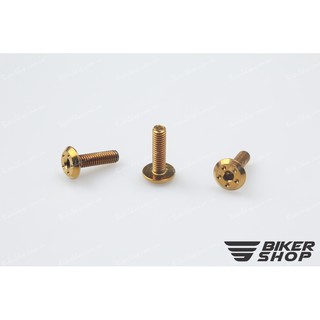 Ốc lục giác dẹp bi 4x15 xi vàng CNC