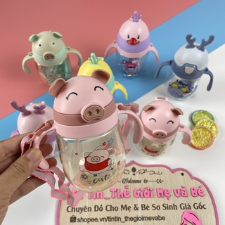 Bình tập uống nước cho bé bình tập uống dung tích 280ml, có dây đeo tiện dụng