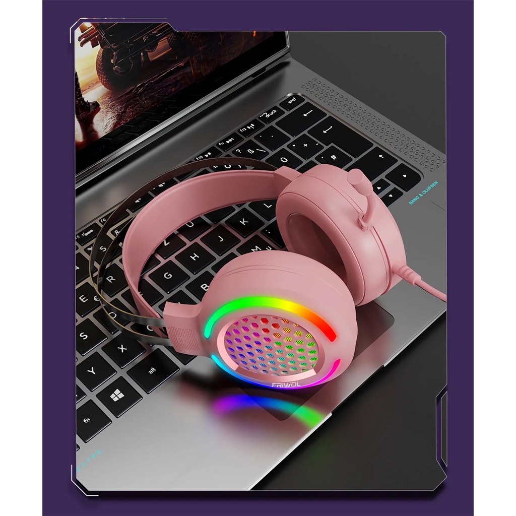 G12 Tai nghe  GLINT THUNDER chơi game có dây 7.1 Kênh 50mm Trình điều khiển USB có dây LED Light Honeycomb Hollow Gamer