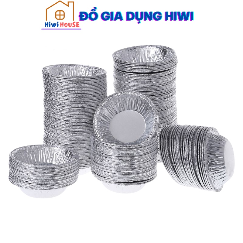 Set 100 Khuôn giấy bạc Làm Bánh Tart Bằng Lá Nhôm Tiện Dụng