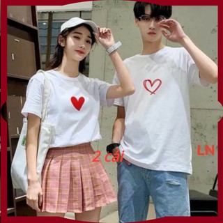 Áo đôi nam nữ vải thun mát mềm mịn