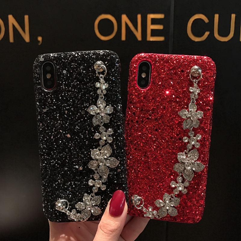 Ốp Điện Thoại Cứng Họa Tiết Hoa Kèm Dây Đeo Cho iphone 15 14 13 12 11 pro max x xs max xr 6 6s 7 8 plus 12