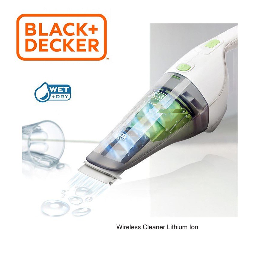 7.2V MÁY HÚT BỤI (ƯỚT+KHÔ) BLACK+DECKER DÙNG PIN LI-ION CẦM TAY WD7201G-B1 (NEW 2017)